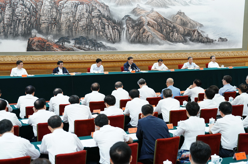 　　7月5日，中共中央總書記、國家主席、中央軍委主席習(xí)近平在北京出席深化黨和國家機構(gòu)改革總結(jié)會議并發(fā)表重要講話。新華社記者 王曄 攝