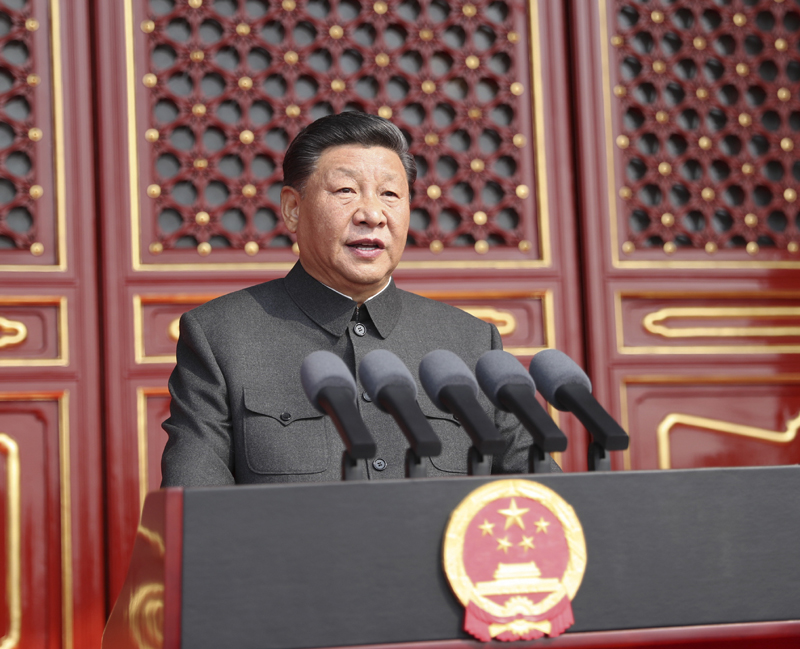 10月1日上午，慶祝中華人民共和國(guó)成立70周年大會(huì)在北京天安門(mén)廣場(chǎng)隆重舉行。中共中央總書(shū)記、國(guó)家主席、中央軍委主席習(xí)近平發(fā)表重要講話。